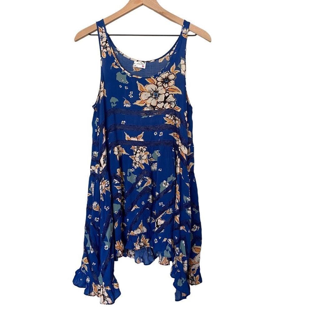 Free People Small Floral Slip Dress Tunic Intimates Trapeze Tank Sundress S